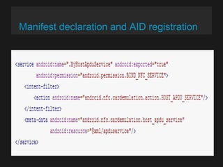 Manifest declaration and AID registration

 