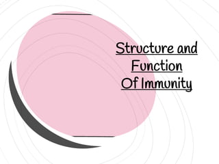 Structure and
Function
Of Immunity
 