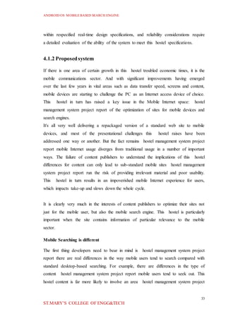 Hostel management system project report | DOCX