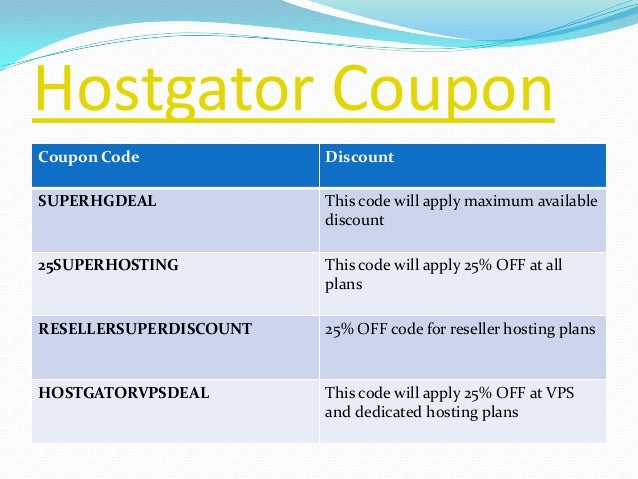 Hostgator discount coupons
