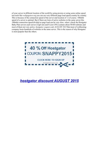 Hostgator coupon code august 2015