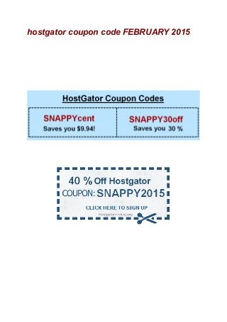 hostgator coupon code FEBRUARY 2015
 