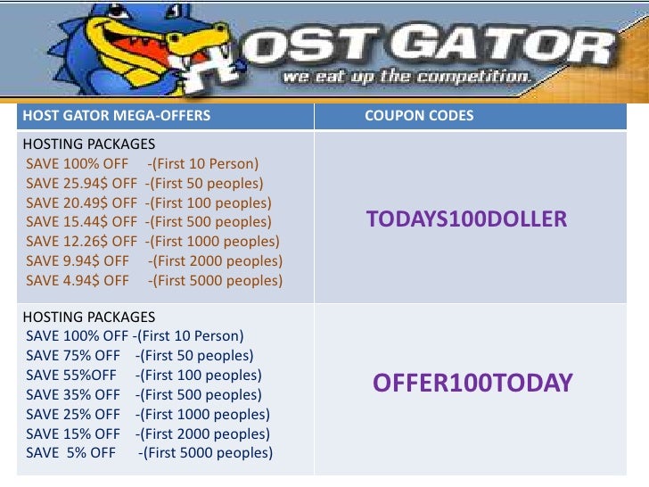 HOST GATOR MEGAOFF COUPONS