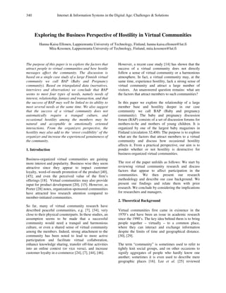 Hostility in virtual communities PDF Hostility in virtual communities PDF