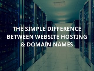 THE SIMPLE DIFFERENCE
BETWEEN WEBSITE HOSTING
& DOMAIN NAMES
 