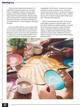 1232
Sosyal medya iletişiminde markaların ön-
celikli olarak insanlara dokunmayı ve değer
katmayı hedefleyen içerikler üretmesi yada
markayı motive eden değerleri, takipçilerine
doğru aktarması gerekmektedir. Birçok şirketin
içerik pazarlaması ile ulaşmak istediği hedefler
aslında bu sonuçtan çıkmaktadır. Deneyim ve
haz paylaşımları her zaman bağlayıcı yöntemler
olmuştur.
Bununla birlikte sadece sosyal medya iletişi-
mini tek taraflı konuşan, geveze markalar oluş-
turmak olarak da anlamlandırmamak lazımdır.
Markaların bazen de susmayı bilip müşterilerini
ve takipçilerini dinlemesi gerekmektedir. Unut-
mayalım ki takipçiler sürekli konuşan geveze
markalardan nefret ederler. İnanıyorum ki dünya
üzerinde bir yarışma yapılsa ve bu yarışmanın
sonucunda sosyal medyanın en geveze markaları
seçilse, ülke olarak ilk üçte yerimizi alırız. Hâlbuki
bunun yerine sadece konuşan değil dinlemeyi de
bilen markalar daha değerlidir.
Son bir öneride daha bulunalım. Bu öneri ise
sayfa beğeni sayılarının peşinde koşan ve her
gün içerik üretmek için kendini zorlayan, sonunda
ise mutlu pazarlar paylaşımı yapan markalara
gelsin. Hedefleriniz doğrultusunda kaç kişiye
ulaştığınız değil marka olarak kaç kişiye dokun-
duğunuzun önemi vardır. Müşterileriniz ile kur-
duğunuz duygusal bir bağ size yeni marka elçileri
kazandıracaktır.
 