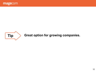 Great option for growing companies.
12
Tip
 