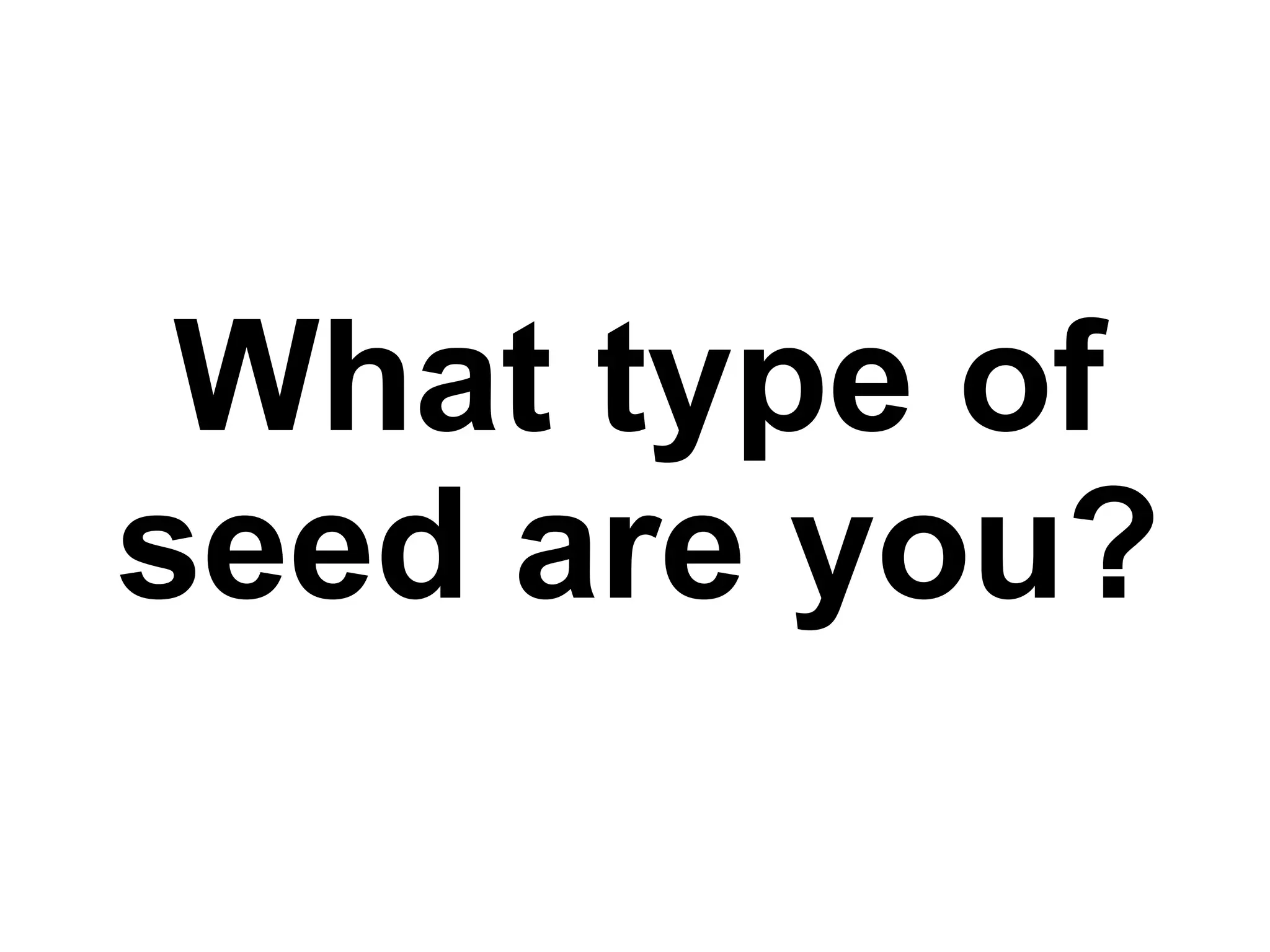 What type of
seed are you?
 