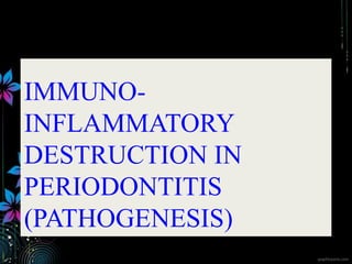 IMMUNO-
INFLAMMATORY
DESTRUCTION IN
PERIODONTITIS
(PATHOGENESIS)
 