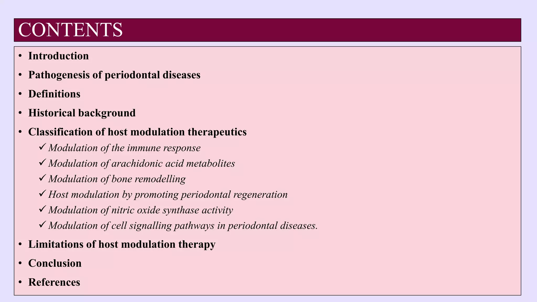 Host Modulation Host modulation therapy | PPTX