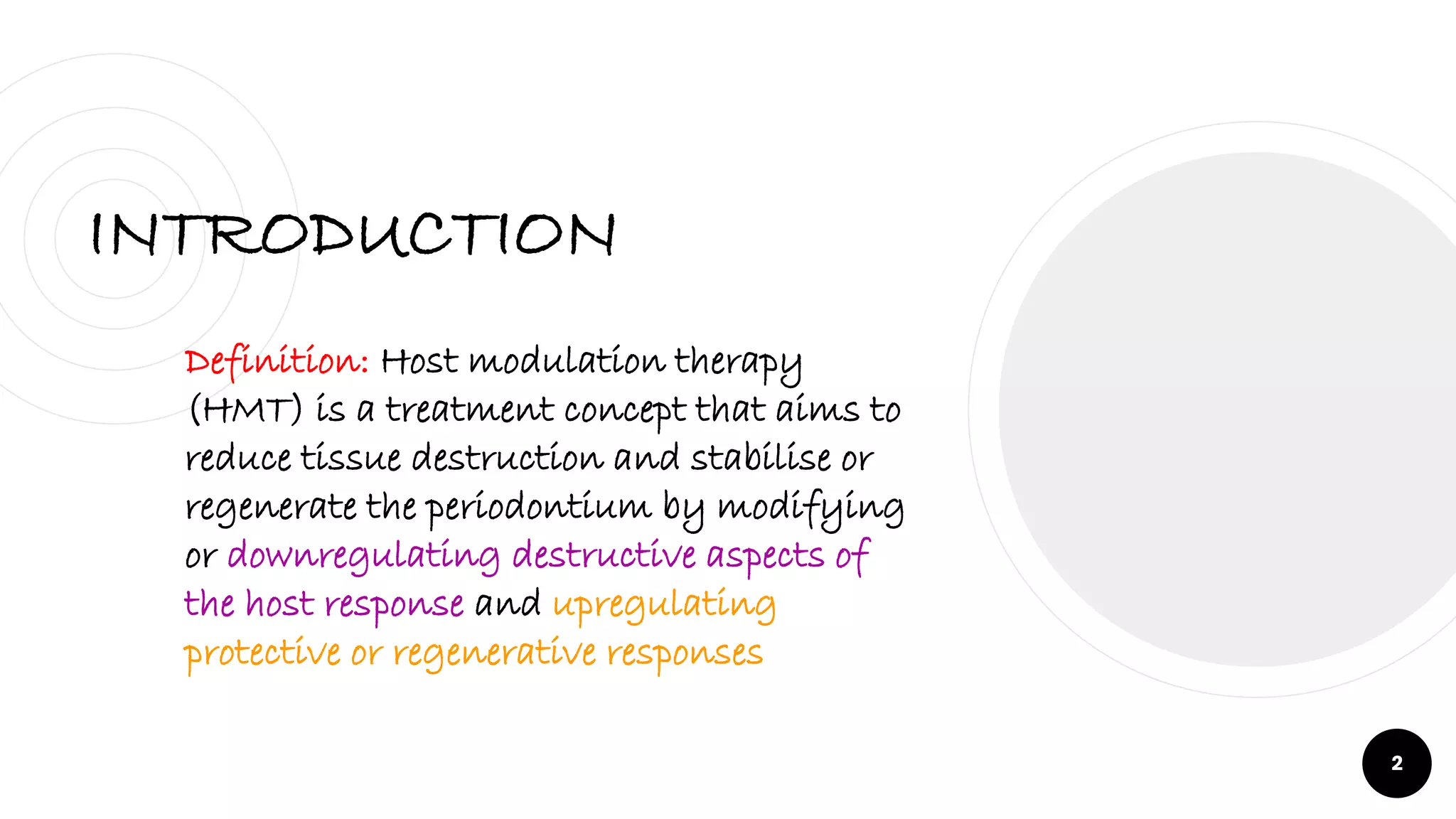 Host Modulation Host Modulation Therapy | PPTX