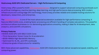 Hostrunway A100 GPU Dedicated Servers – High-Performance AI Computing ...