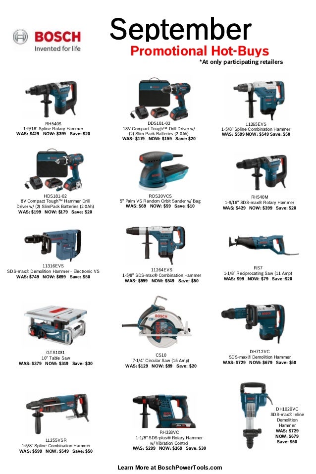 Bosch September Hot Buys