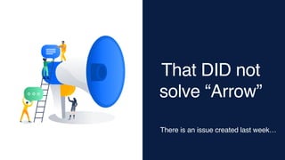 That DID not
solve “Arrow”
There is an issue created last week…
 