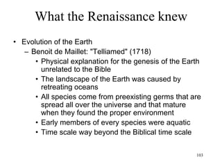 103
The Industrial Revolution
• Birmingham
– Lunar Society, the most influential scientific
academy, promotes the importance of machines
• Joseph Priestly
• James Watt’s steam engine
• William Murdoch’s gaslight
• John Wilkinson’s cast-iron boat
 