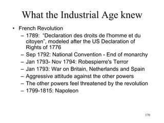170
What the Industrial Age knew
• Arthur Schopenhauer (1819)
– We can know reality in itself, but only from within,
via self-knowledge, via the realization that we are
“will” (striving nature of conscious beings)
– Mind (conscious and unconscious) is will
– Will is the inner force of human life
– “Will and acting are one”
– Will is the true substance of the body
 