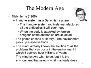 114
The Modern Age
Computation
• Apr 1949: The Manchester Mark 1, the first
stored-program electronic computer
• May 1949: Cambridge's EDSAC, the second
stored-program electronic computer
• Aug 1949: Philadelphia's EDVAC, the third
stored-program electronic computer
• 1950: The Pilot ACE computer
 