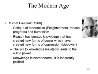 121
The Modern Age
Software
• 1958: Jim Backus (at IBM) invents the FORTRAN
programming language, the first machine-
independent language
• 1964: IBM introduces the first "operating system" for
computers (the OS/360)
• 1968: The Arpanet is established based on Baran’s
idea (four nodes: UCLA, Stanford Research
Institute, UCSB, University of Utah)
• 1969: the Unix operating system is born
 