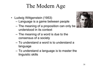 30
The Modern Age
• China
– Westernization of China
• Yatsen Sun is a Christian (who lived in
Japan, USA and Europe)
• Mao is a Marxist (who studied western
philosophy at Changsha’s First Normal
School)
• Dazhao Li and Duxiu Chen educated in
(Westernized) Japan
• Kai-shek Chiang is married to a USA-
educated woman and converts to
Christianity
 