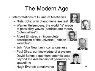 44
The Modern Age
• Ludwig Wittgenstein (1953)
– Language is a game between people
– The meaning of a proposition can only be
understood in its context
– The meaning of a word is due to the
consensus of a society
– To understand a word is to understand a
language
– To understand a language is to master
the linguistic skills
 