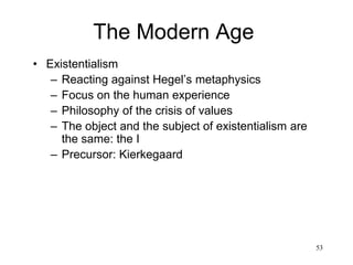 53
The Modern Age
• Quantum Mechanics
– A consequence of the electric revolution:
the study of electricity led to the study of the
atom
– A German phenomenon: Germany was at
the vanguard of the electric revolution
 