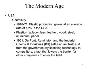 87
The Modern Age
• India
– Gandhi's vision:
• A melting pot of religions
• Demise of caste system
• Rights of women
– Britain on behalf of the Congress convinces
the princely states to join India
– India gets unified by the colonial power not
by an independence movement or an
internal revolution (unlike Italy, Germany,
China, Soviet Union...)
– British India comprises more than 500
political units, some as large as a European
country
 