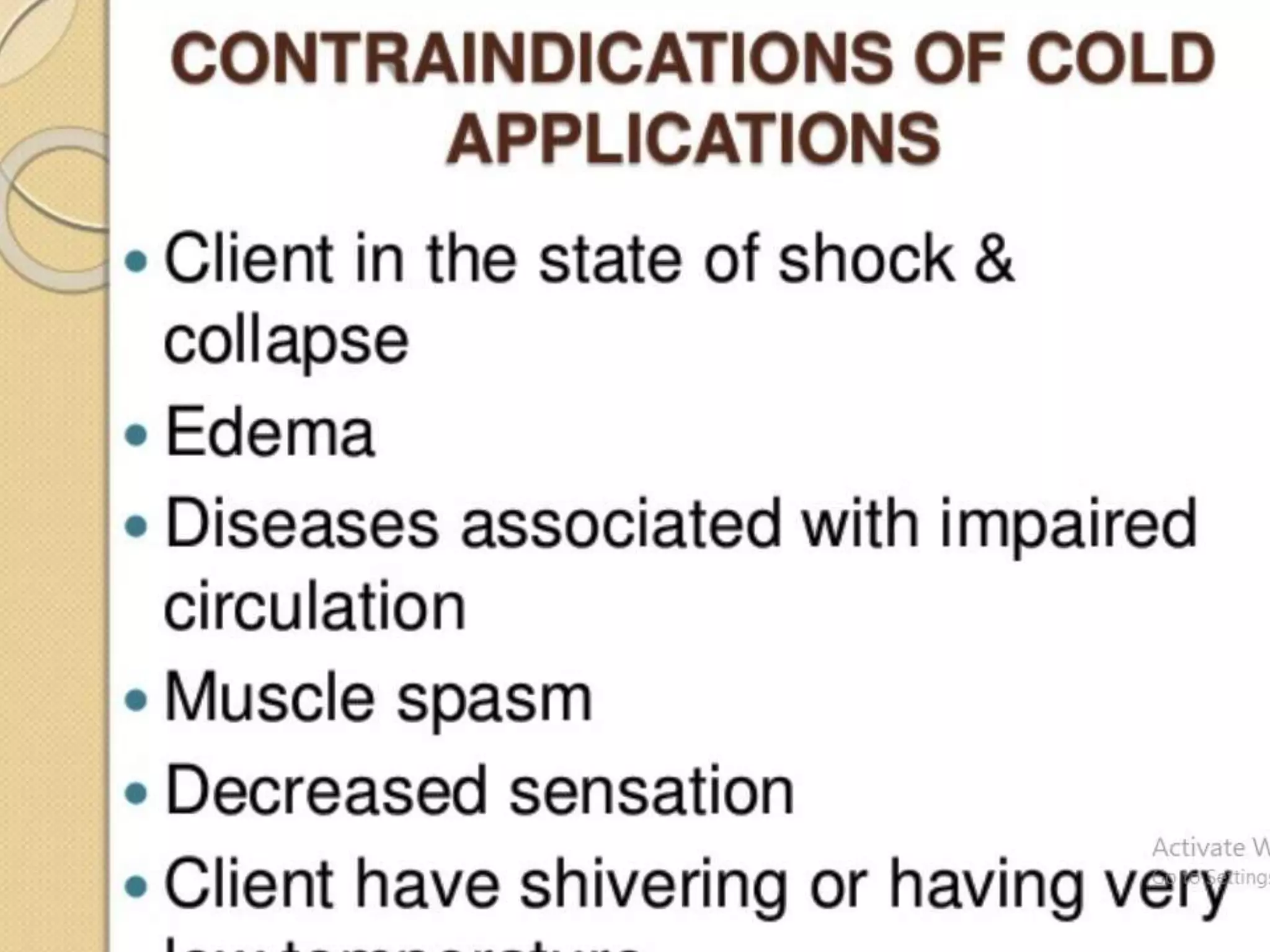 Hot and cold application