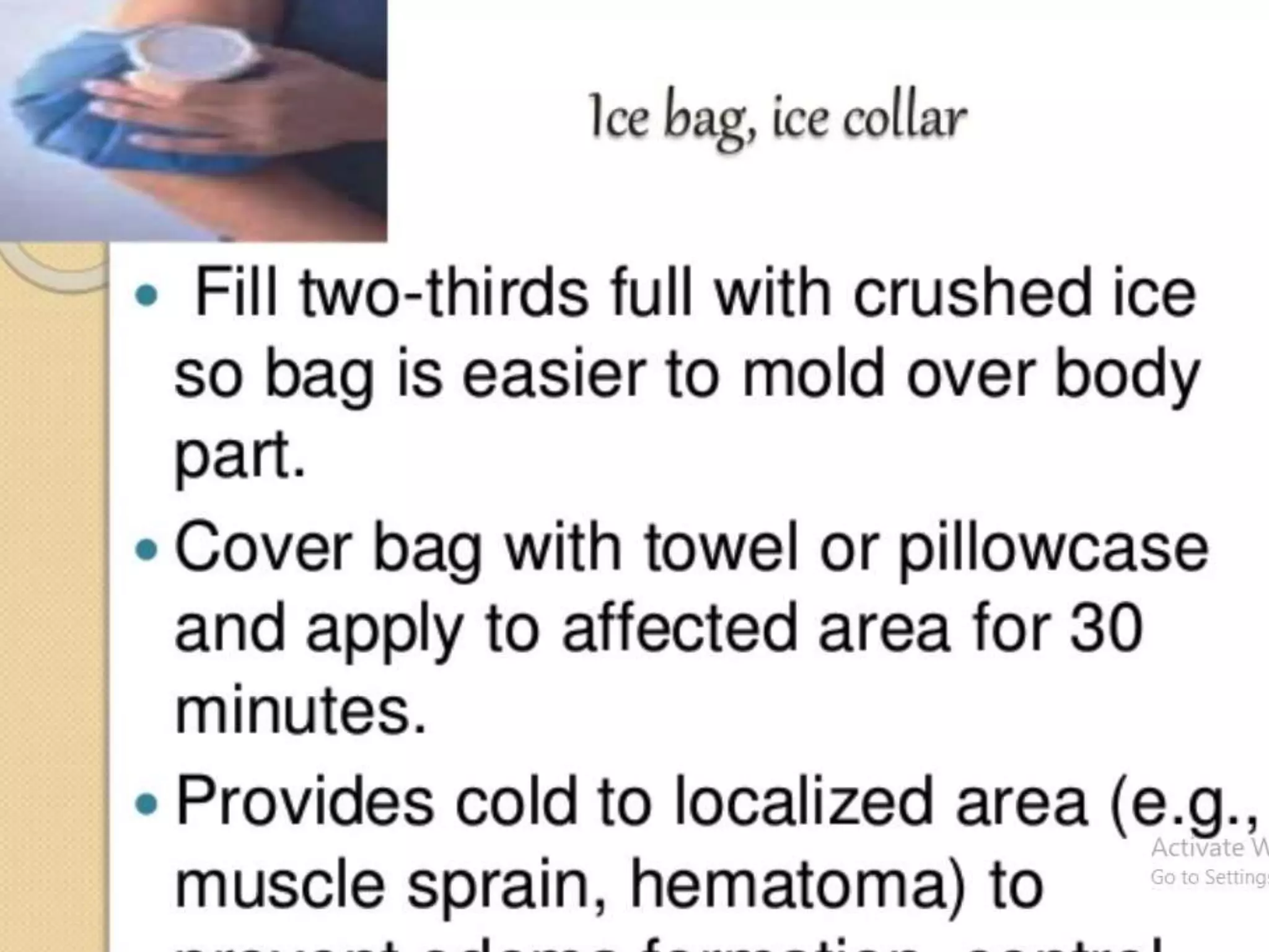 Hot and cold application