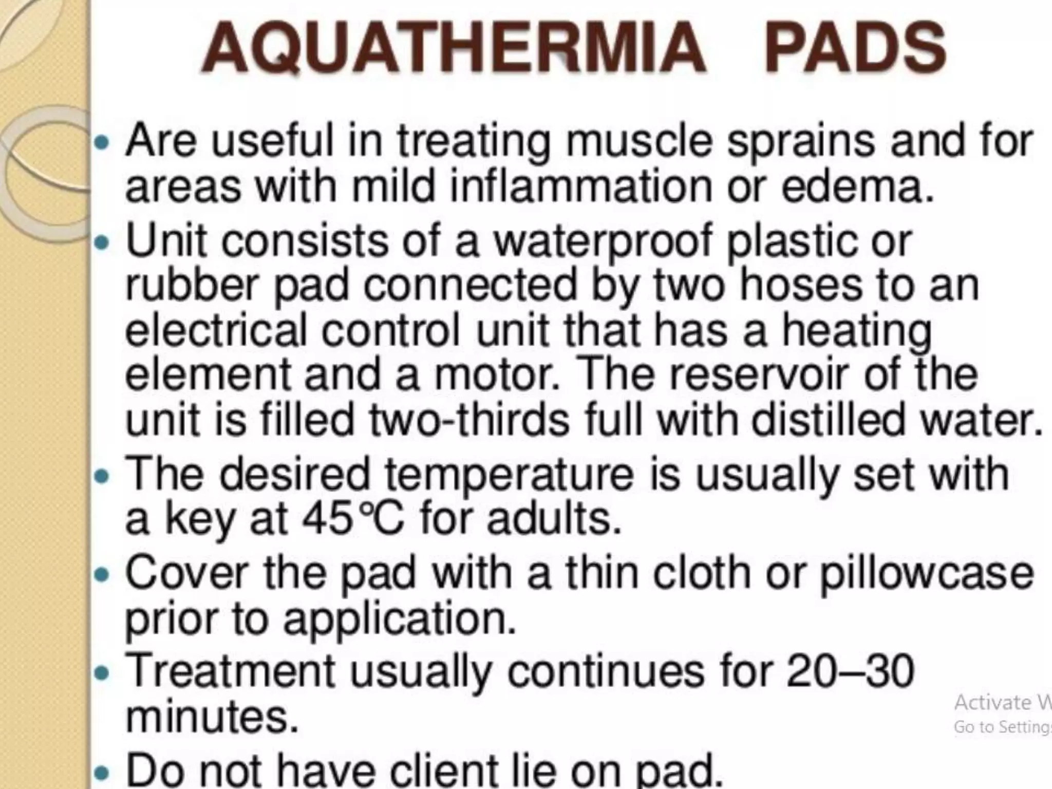 Hot and cold application