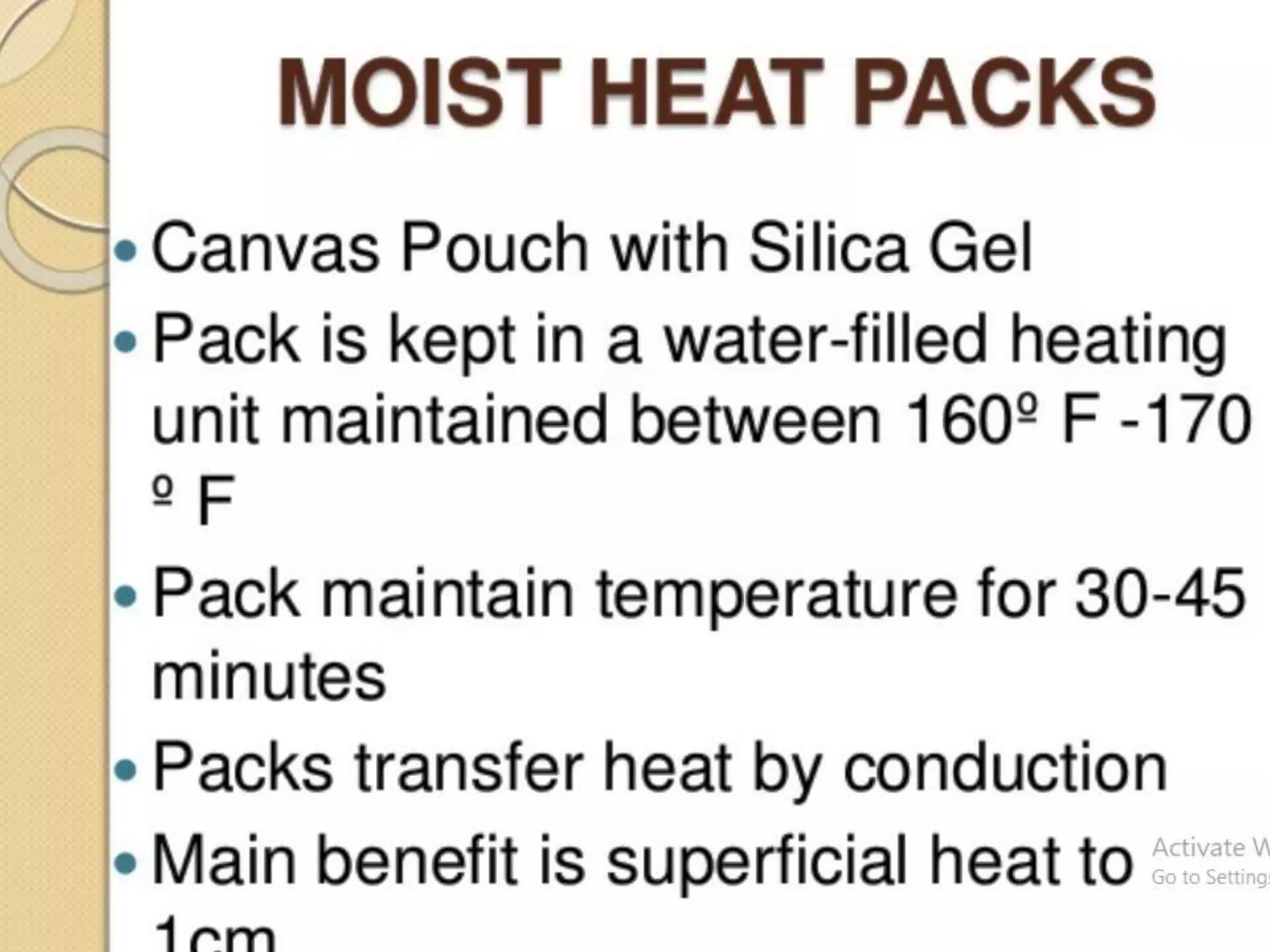 Hot and cold application