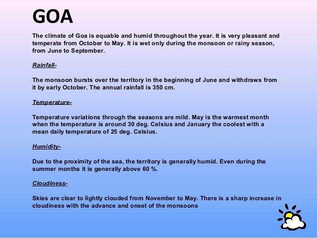 Goa Yearly Weather Chart