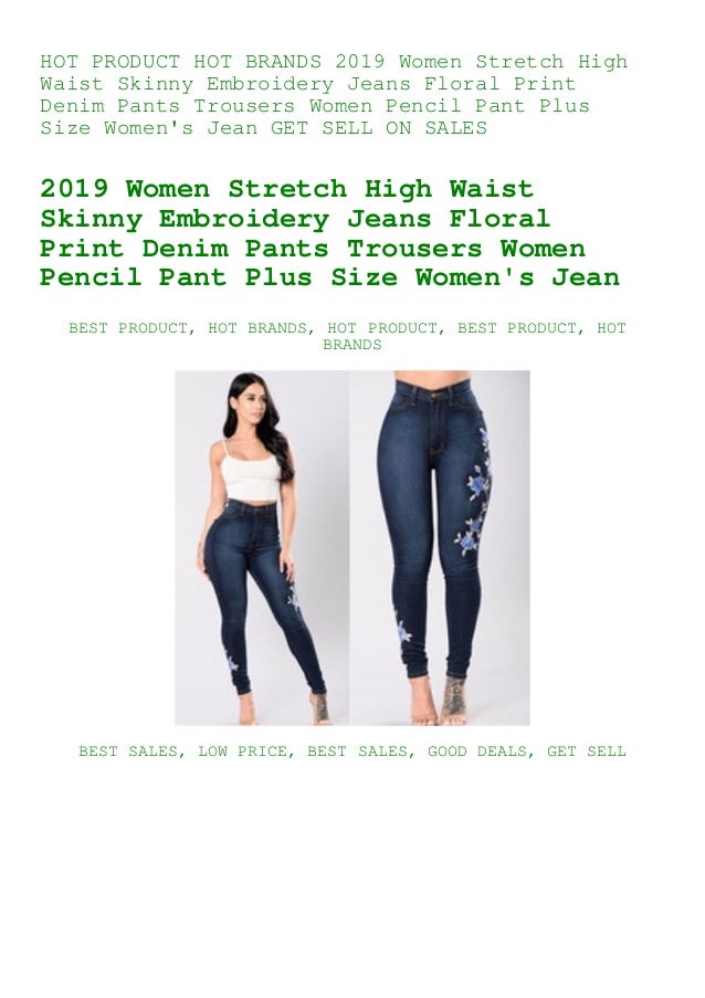 plus size stretch embroidered jeans