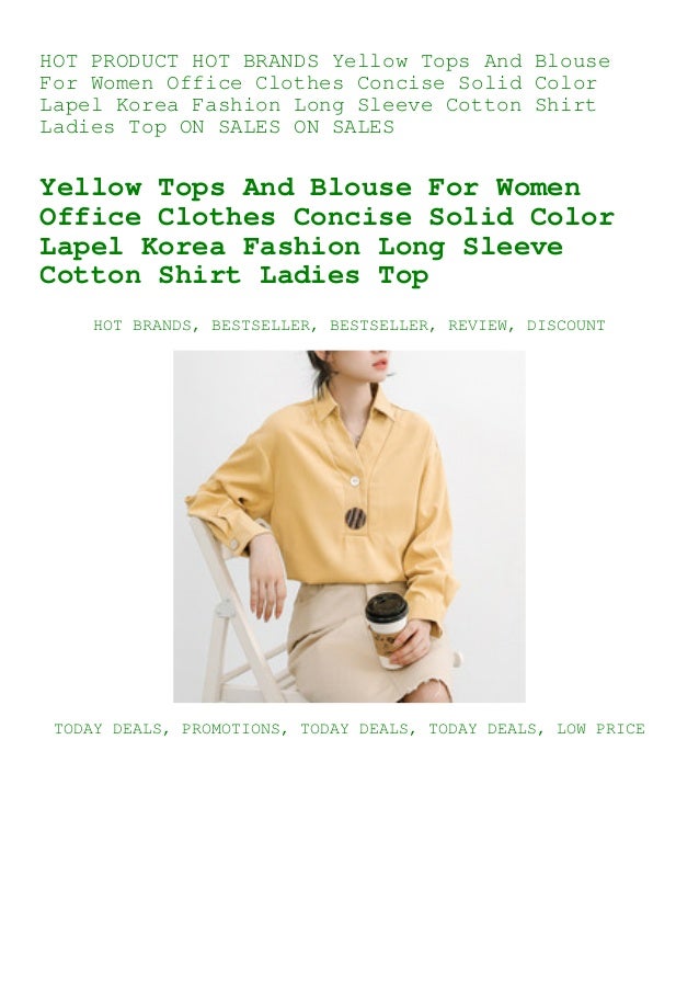 ladies yellow cotton tops