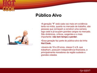 Percebeu-se que nenhuma das empresas concorrentes apresentava esse tipo de lanche, priorizando hambúrguer e pizza, variando apenas os sabores.