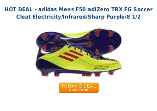 HOT DEAL - adidas Mens F50 adiZero TRX FG Soccer
Cleat Electricity/Infrared/Sharp Purple/8 1/2
 
