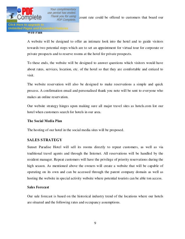 Hotel businessplansample