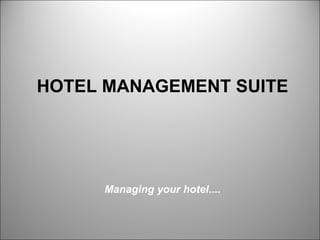 Managing your hotel.... HOTEL MANAGEMENT SUITE 