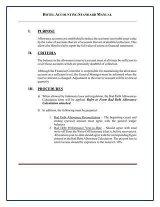 Hotel Accounting Standard Manual | PDF