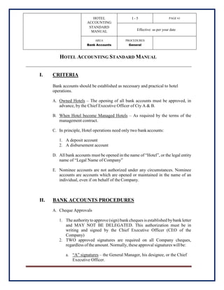 Hotel Accounting Standard Manual | PDF