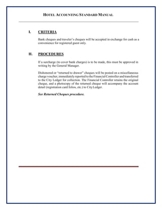 Hotel Accounting Standard Manual | PDF