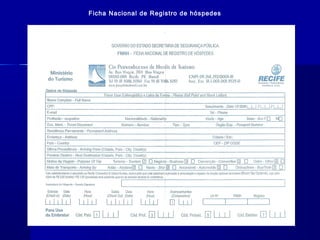 Ficha Nacional de Registro de hóspedes
 