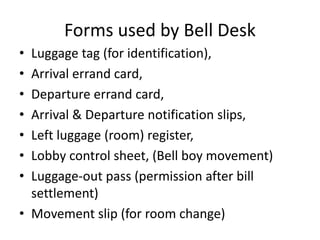 Hotel bell desk | PPTX