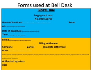 Hotel bell desk | PPTX