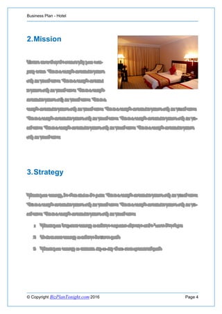 Business Plan for a Hotel | PDF