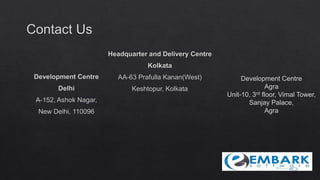 Development Centre
Agra
Unit-10, 3rd floor, Vimal Tower,
Sanjay Palace,
Agra
 