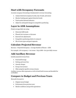 Forecast Examples Occupancy Hotel Budgeting & Forecasting: A Simple Guide | PDF