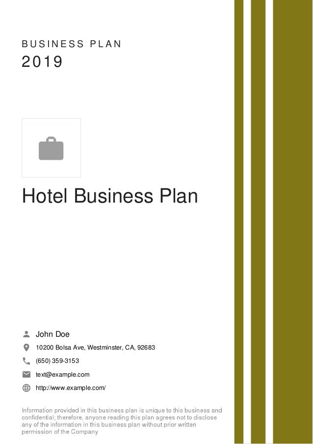 sample of hotel business plan pdf