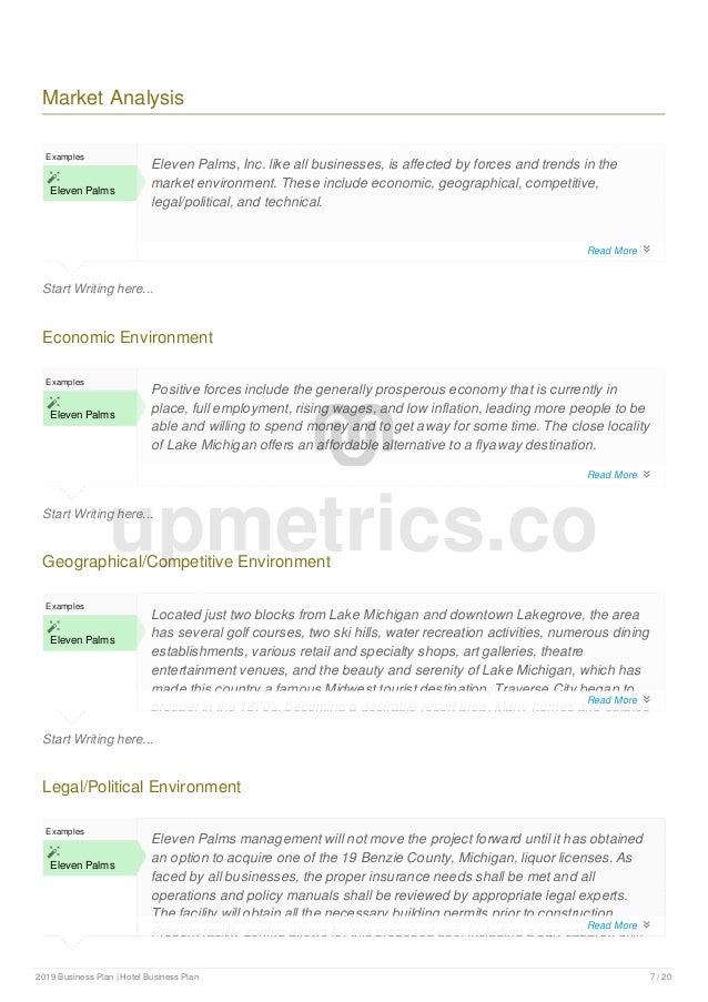 Hotel business plan example