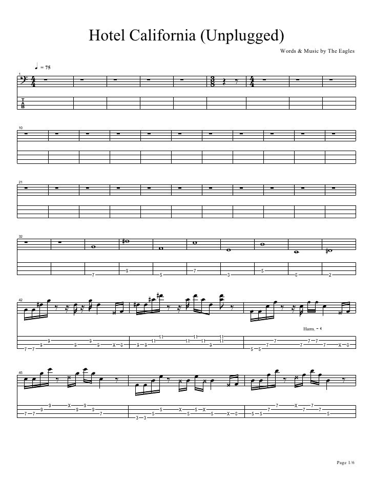 hotel california acoustic bajo hotel california piano sheet music