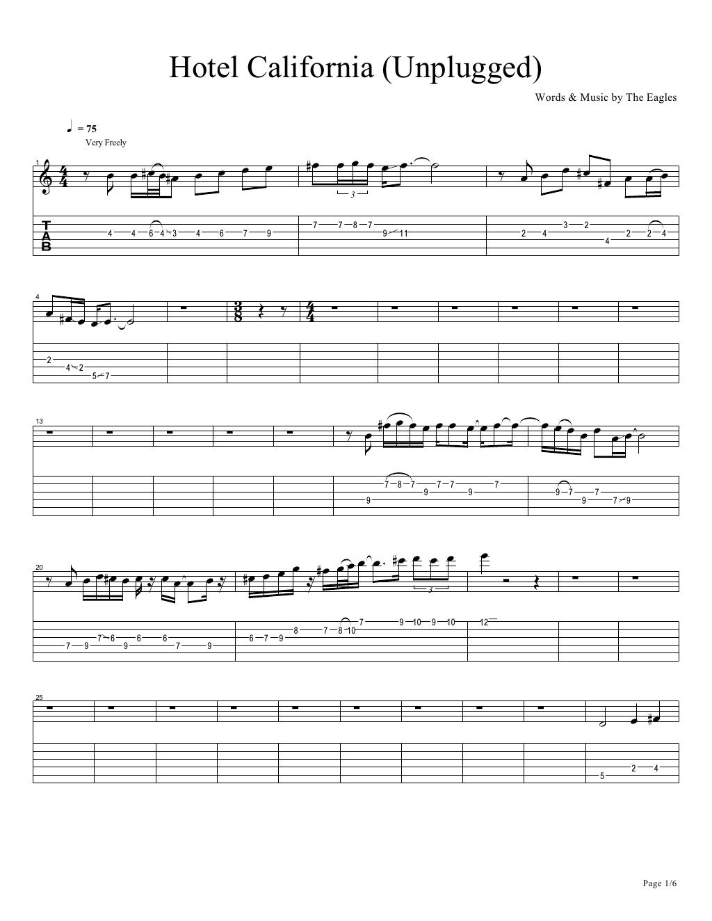 Hotel california acoustic guitarra 1